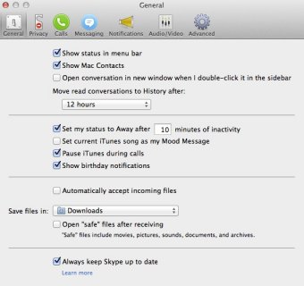 how do you change the notification sound for new version of skype for mac